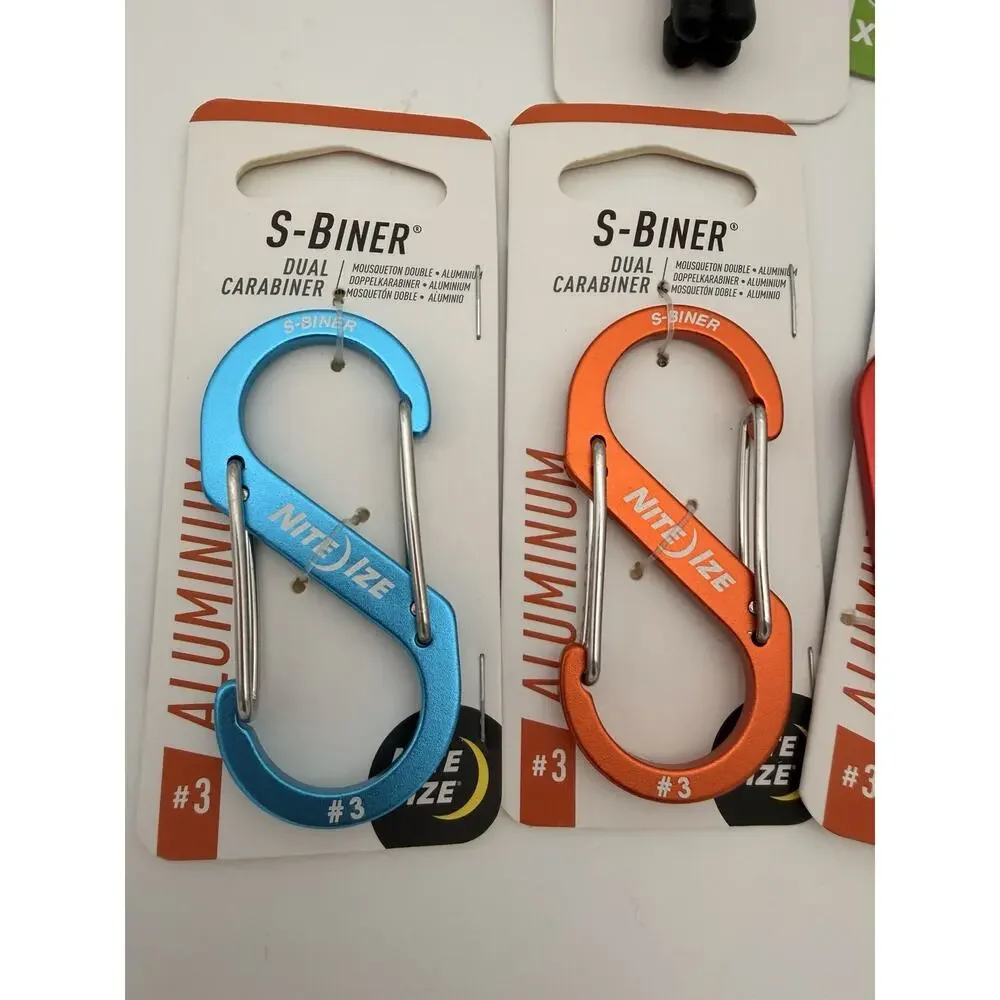 Nite Ize Gear Tie & Carabiner Lot S-Biner SlideLock 10pc NIP